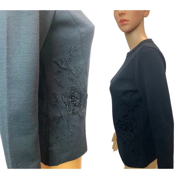 Vintage 60s Black Sweater | Mod PIN UP Bombshell Back Zip | Rockabilly | XS/S - Picture 3 of 10